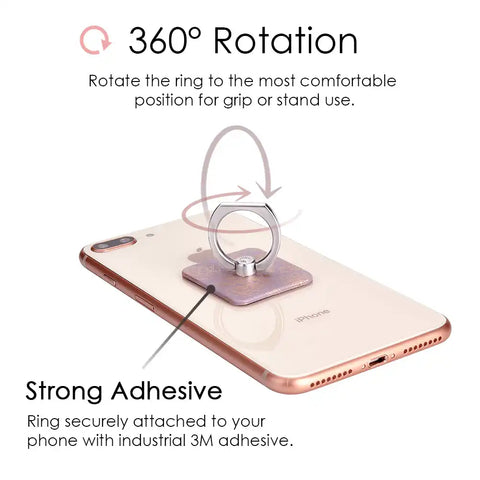 Dusty Rose Chrome Floral Phone Ring