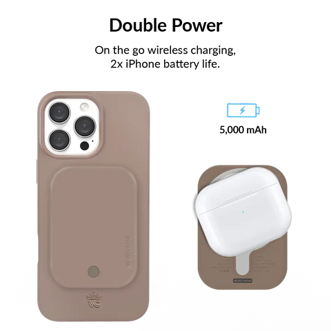Cashmere Taupe Portable MagSafe Charger Power Pack