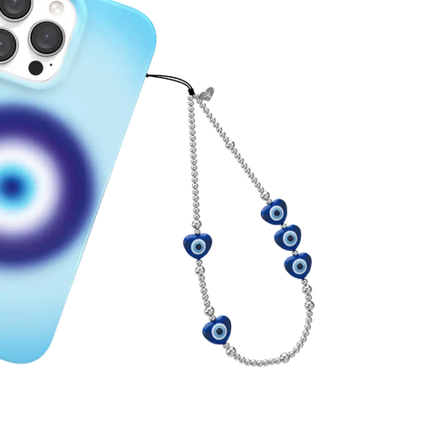 Evil Eye Heart Phone Charm