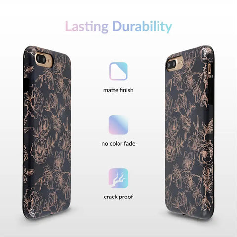 Floral Rose Gold Chrome iPhone Case