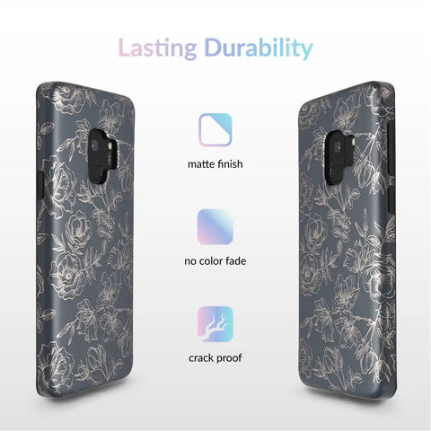 Floral Rose Gold Chrome Samsung Galaxy Case