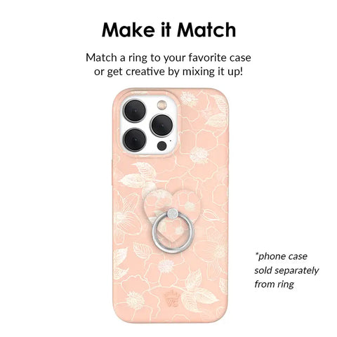 Peach Blossom Floral Phone Ring