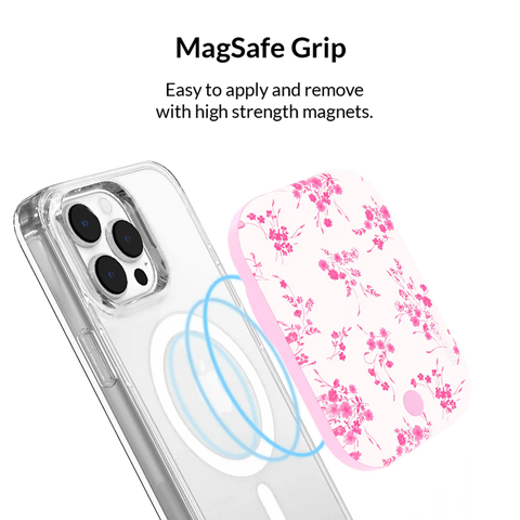 French Rose Floral Portable MagSafe Charger Power Pack