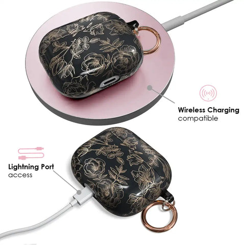 Floral Chrome Airpods Case