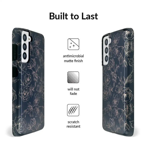 Floral Rose Gold Chrome Samsung Galaxy Case