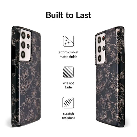 Floral Rose Gold Chrome Samsung Galaxy Case