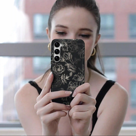 Floral Rose Gold Chrome Samsung Galaxy Case