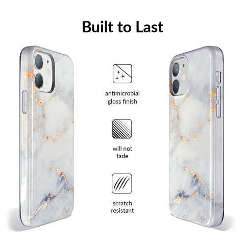 Gray Clouds Marble iPhone Case