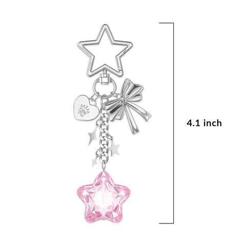 Pink Star Bag Charm