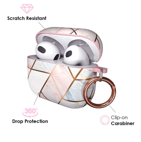 Geometric Marble Airpods Case
