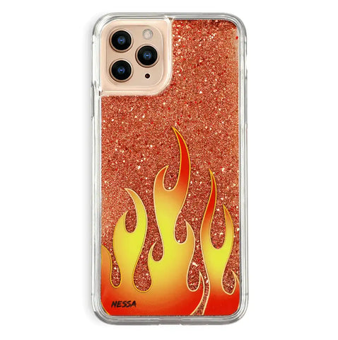 Glitter Flames iPhone Case by Nessa