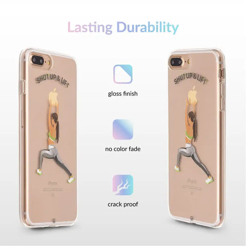 Shut Up & Lift iPhone Case Brown Hair