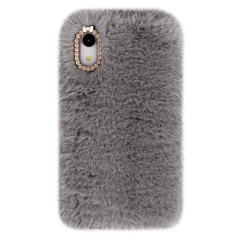 Gray Faux Fur iPhone Case