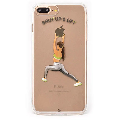 Shut Up & Lift iPhone Case Brown Hair