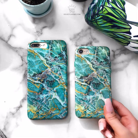 Green Emerald Marble iPhone Case