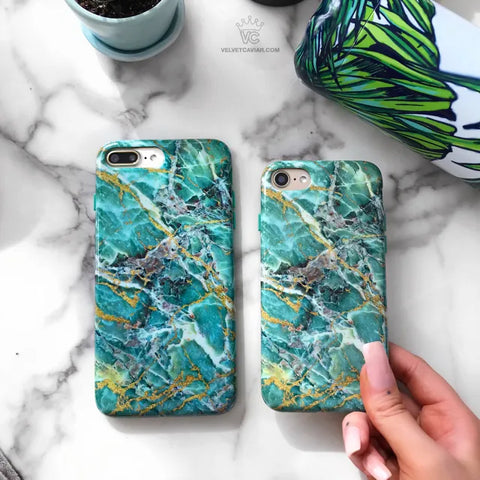 Green Emerald Marble iPhone Case