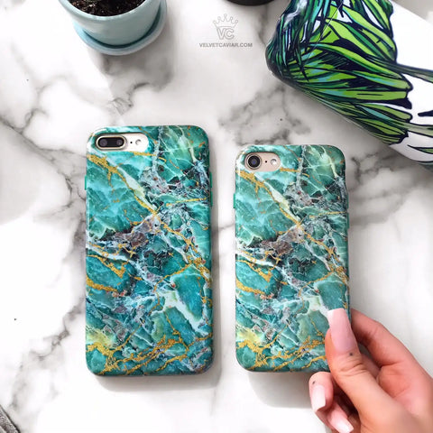 Green Emerald Marble iPhone Case