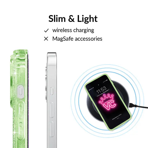 Lime Stardust Glitter iPhone Case
