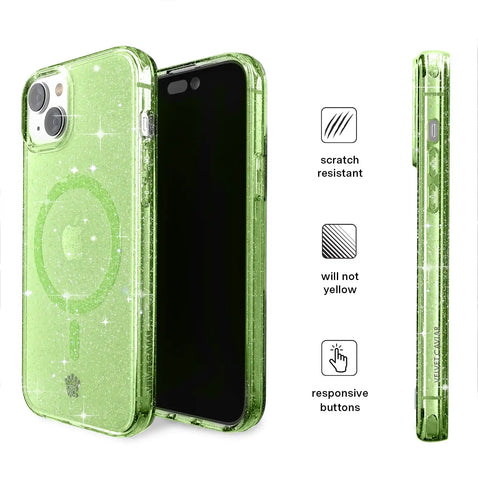 Lime Stardust Glitter iPhone Case
