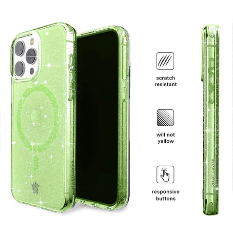 Lime Stardust Glitter iPhone Case