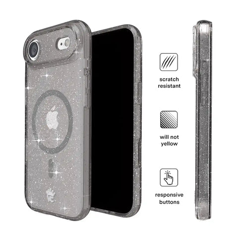 Grey Stardust Glitter iPhone Case
