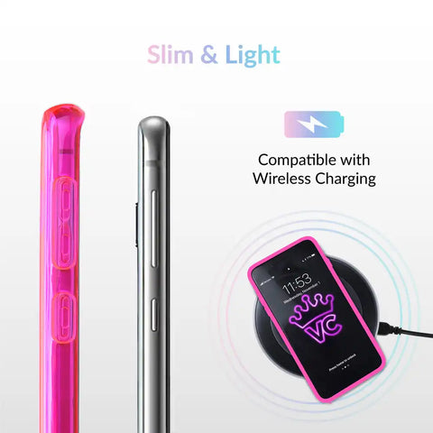 Neon Pink Clear Samsung Case