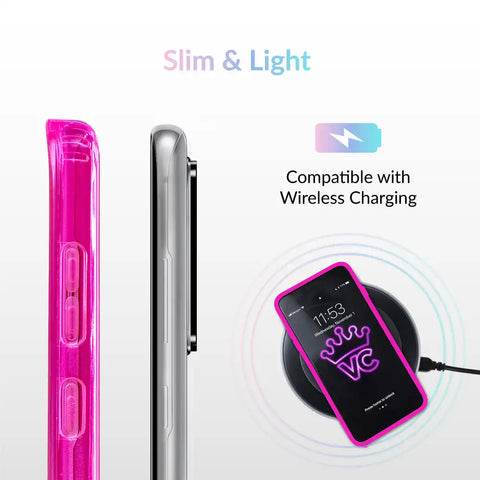 Neon Pink Clear Samsung Case