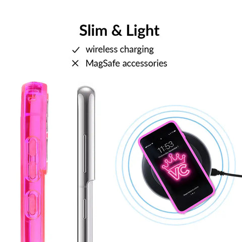 Neon Pink Clear Samsung Case
