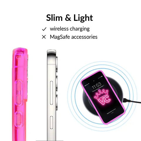Neon Pink Clear Samsung Case