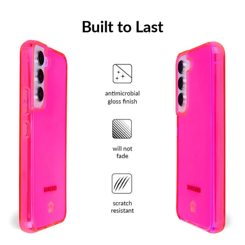 Neon Pink Clear Samsung Case