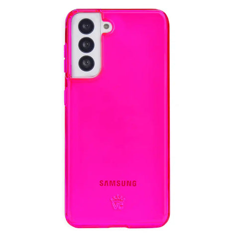 Neon Pink Clear Samsung Case