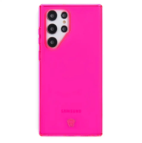 Neon Pink Clear Samsung Case