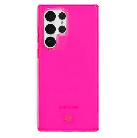 Neon Pink Clear Samsung Case