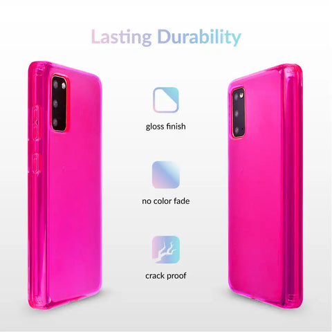 Neon Pink Clear Samsung Case