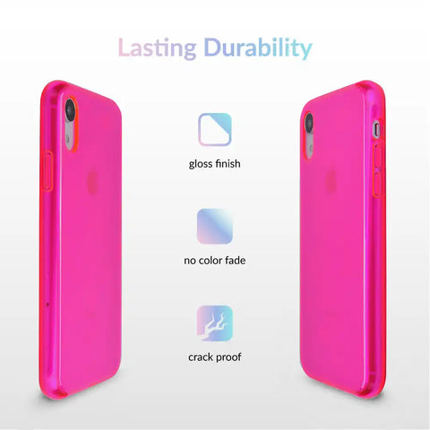 Neon Pink Clear iPhone Case