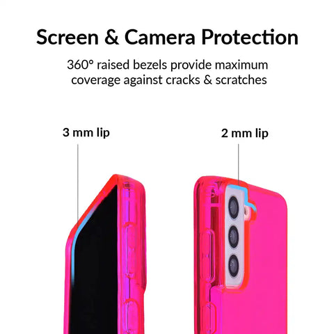 Neon Pink Clear Samsung Case