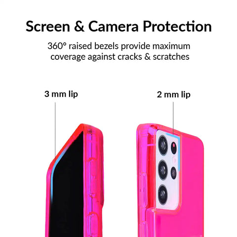 Neon Pink Clear Samsung Case