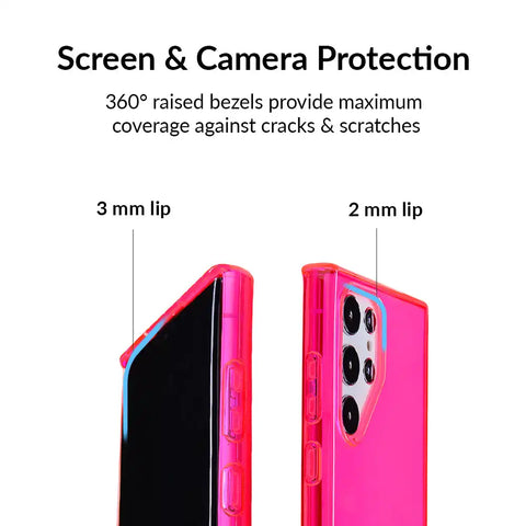 Neon Pink Clear Samsung Case