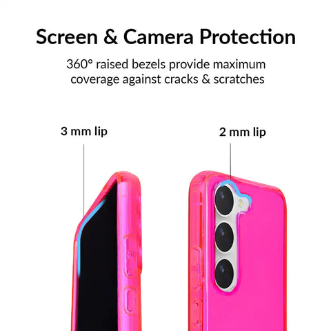 Neon Pink Clear Samsung Case