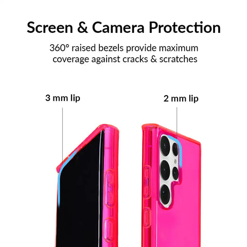 Neon Pink Clear Samsung Case
