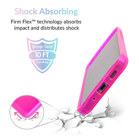 Neon Pink Clear Samsung Case