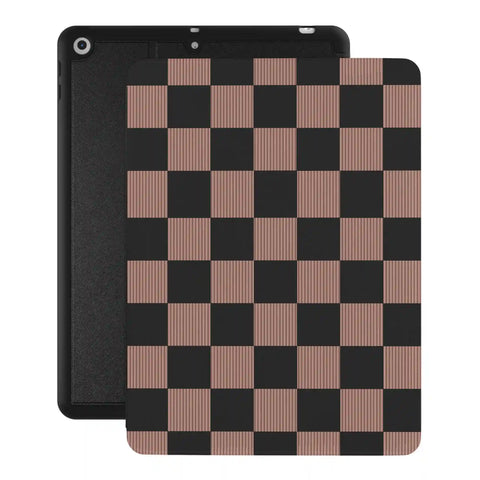 Mocha Vibe Checkered iPad Case