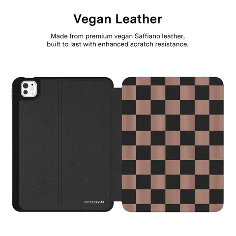 Mocha Vibe Checkered iPad Case