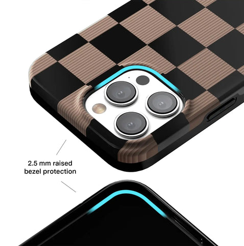 Mocha Vibe Checkered iPhone Case