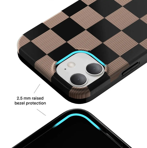 Mocha Vibe Checkered iPhone Case