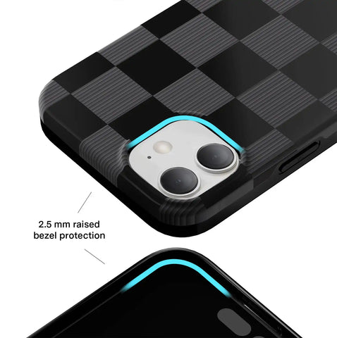 Noir Vibe Checkered iPhone Case