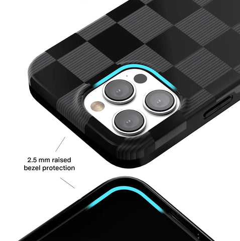 Noir Vibe Checkered iPhone Case
