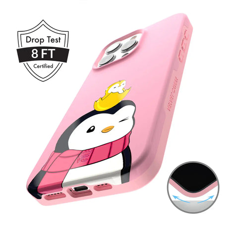 Pudgy Penguins Positive Pink iPhone Case