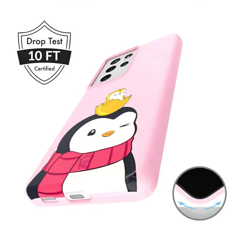 Pudgy Penguins Positive Pink Samsung Case