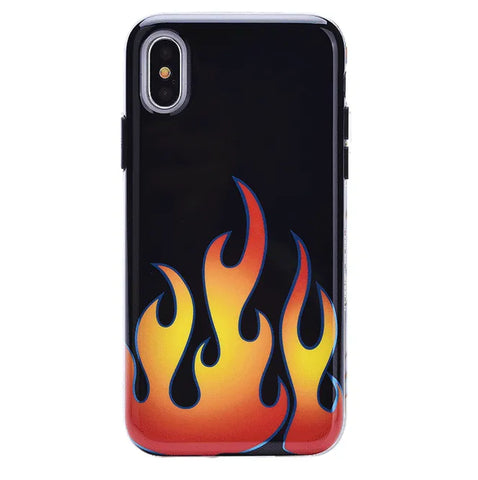 Blue Chrome Flames iPhone Case